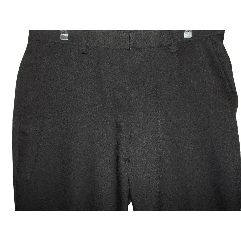 oobe Mens Black Polyester Pants 42 x 30 Flat Front Straight Leg work